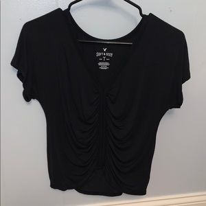 Black from ruched tee